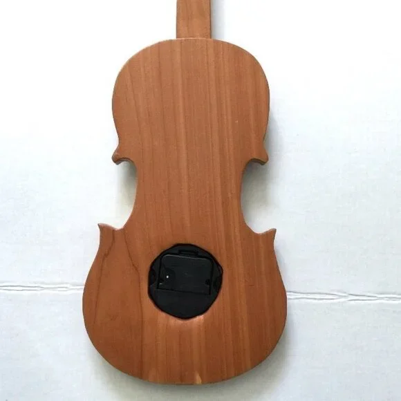 Wood Guitar Shape Wall Hanging Clock - Picture 7 of 12